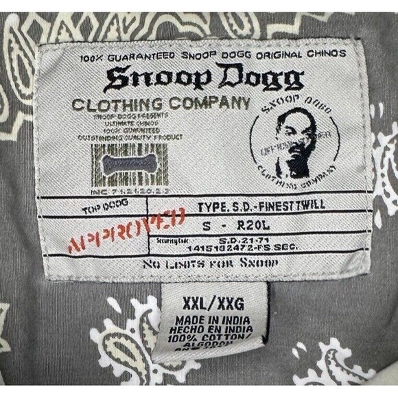Snoop Dogg Clothing Company Long Sleeve Button Up Shirt Men’s XXL Rap Hip Hop - Picture 6 of 8